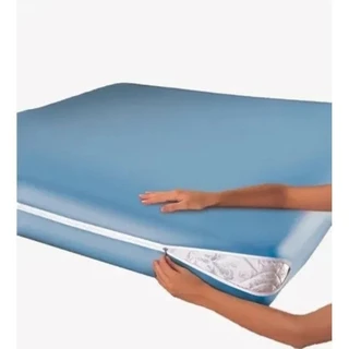Capa P/Colchão Solteiro Poliéster com Zíper Azul