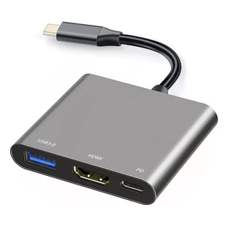 Adaptador Hub Usb C Hdmi Usb 3.0 iPad Air iPad Pro Macbook Samsung Dex Xiaomi Motorola