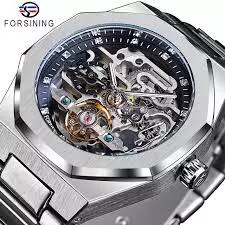 Forsining Relógio Mecânico Automático Tourbillon Aço