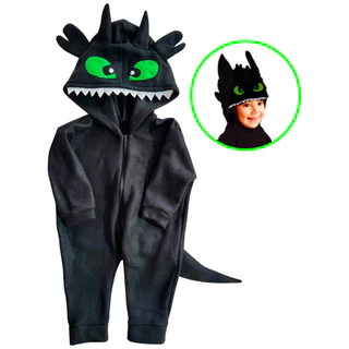 Macacão banguela kigurumi criança como treinar seu dragão