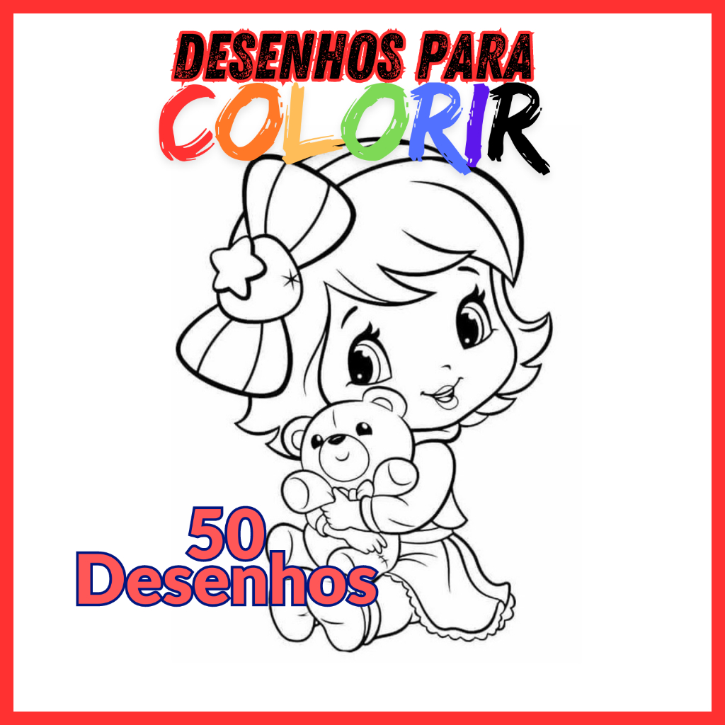 Desenhos Infantis para Pintar da Moranguinho Com 50 Desenhos para se  Divertir | Shopee Brasil