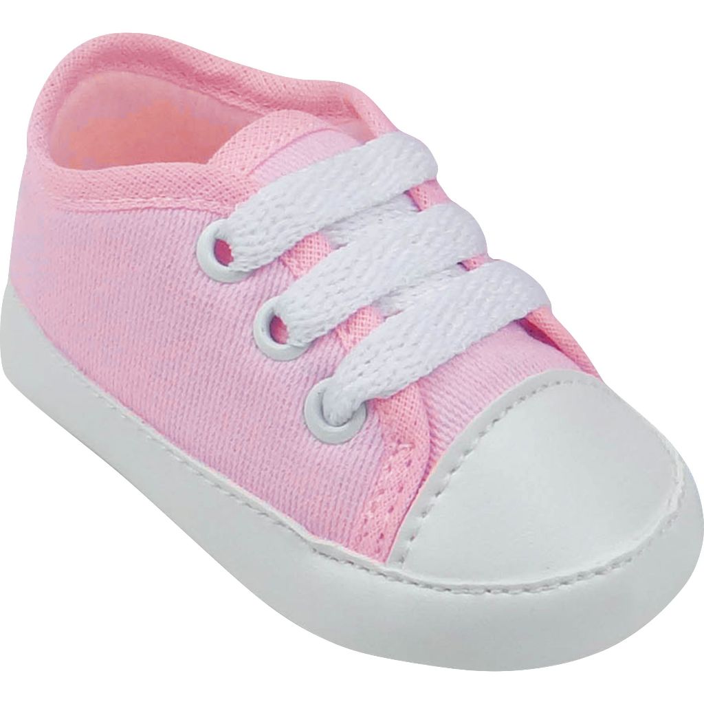 Tênis Sapatinho Bebê All Star Baby Menina Rosa Bebê em Lona Sapato