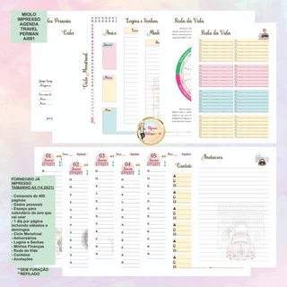 MIOLO IMPRESSO AGENDA PERMANENTE VARIOS MODELOS