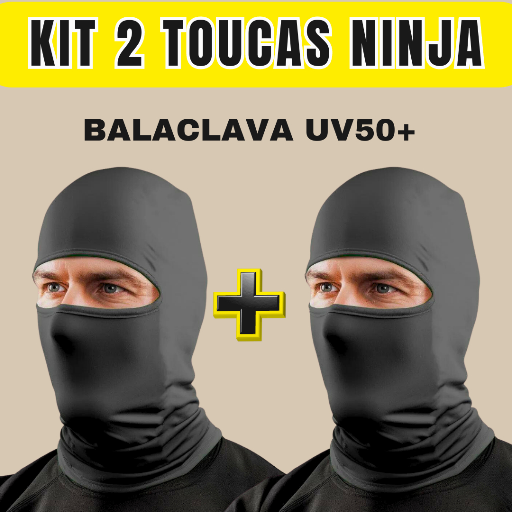 Kit 2 Touca Ninja Balaclava Toca UV+50 Proteção Solar Térmica ...