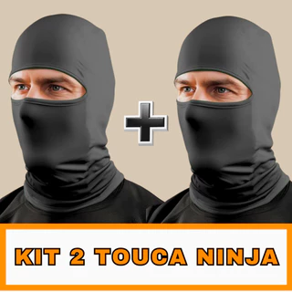 2 Touca Ninja Balaclava Toca UV+50 Proteção Solar Térmica Motoqueiro Motoboy touca preta