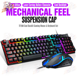 Kit Teclado Semi Mecânico + Mouse Gamer 3200dpi Rgb Led