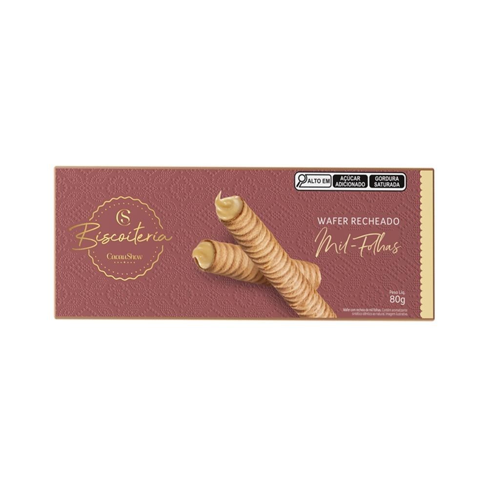 Canudinho biscoito Wafer recheado Mil Folhas sabor sensacional 80g ...