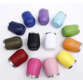 kit com 10 Copo Térmico 360ML Inox Com Tampa Acrílica Varias Cores
