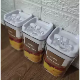 Kit com 3 Potes Hermético Empilháveis Com Tampa Para Mantimento Não Vaza Pote Acrílico