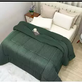 COBREDON EDREDOM CASAL QUEEN CANELADO SHERPA PLUSH NA MANTA