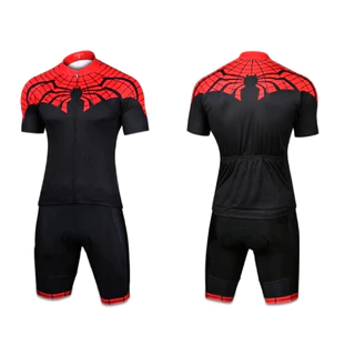 Roupa Conjunto Homem Aranha Ciclista Camisa Bermuda Gel