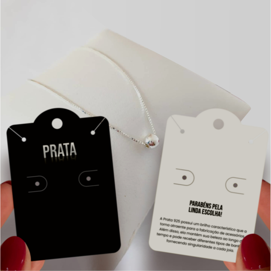 Tag etiqueta para acessórios prata