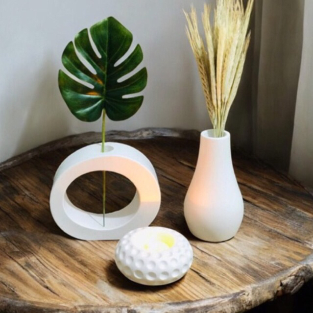 Kit Trio Vasos Enfeites Home Sala Rack Estatuetas Vasinhos Decorativo Luxo Moderno Minimalista