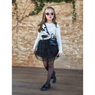 Conjunto Infantil Minnie Mini Diva Blusa com Saia Tule Lançamento