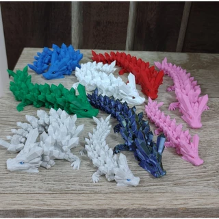 Dragão de Cristal – Decoração Mística, Brinquedo Articulado e Fidget Toy (16 cm)