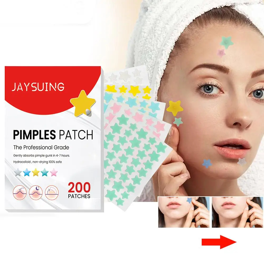 JAYSUING - Adesivo secativo para espinha estrela 200 pçs colorido skin ...