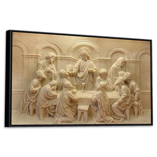Quadro A Última Ceia Moldura E Canvas Ref01 - 63x93cm