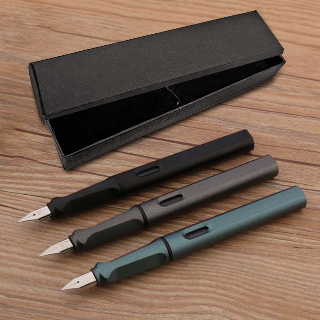 Caneta Tinteiro Extra Fina Confortável + Tinta e conversor + Caixa