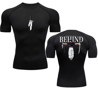 Camiseta de compressão térmica Toji Fushiguro: Conforto, alta performance, materiais respiráveis. Disponíveis nos tamanhos PP/ P / M / G, ótimo presente para pessoas que gostam de treinar e praticar esportes, fácil lavagem e secagem rápida