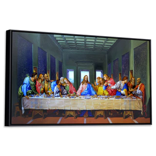 Quadro A Última Ceia Moldura Canvas 63x93cm Ref03