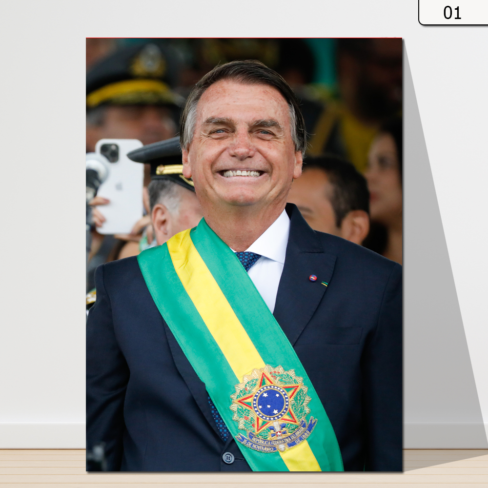 Placa Decorativa Quadro Presidente Bolsonaro - Tamanho 20x28cm Já Acompanha Fita Dupla Face