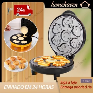 Máquina De Fazer Bolinho Cake Mini Waffle Bichinhos Elétrica 110v
