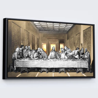 Quadro Decorativo A Última Ceia Moldura Ref08 - 63x93cm