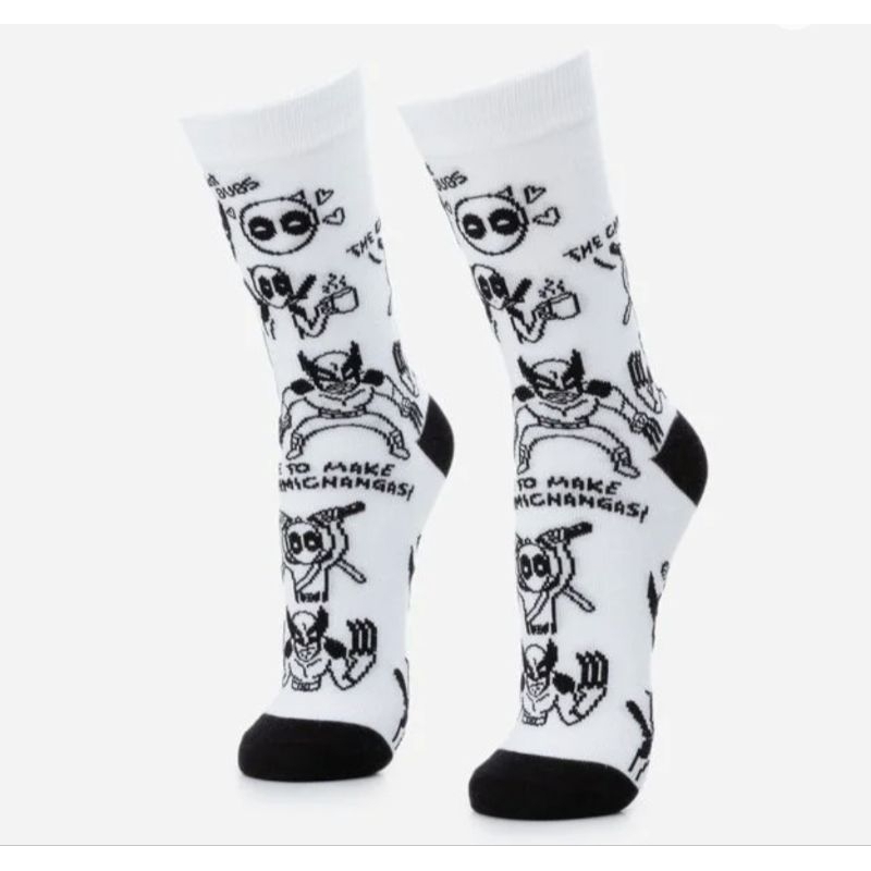 Meia Divertida Cano Longo Estampa do DEADPOOL em Algodão