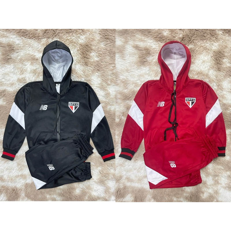 Conjunto Agasalho São Paulo Time Jaqueta Com Calça Menino Infantil