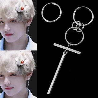 Brinco Masculino Punk joias de aço inoxidavel moda coreana brinco Kpop vintade Aço Inoxidavel brinco de pressao