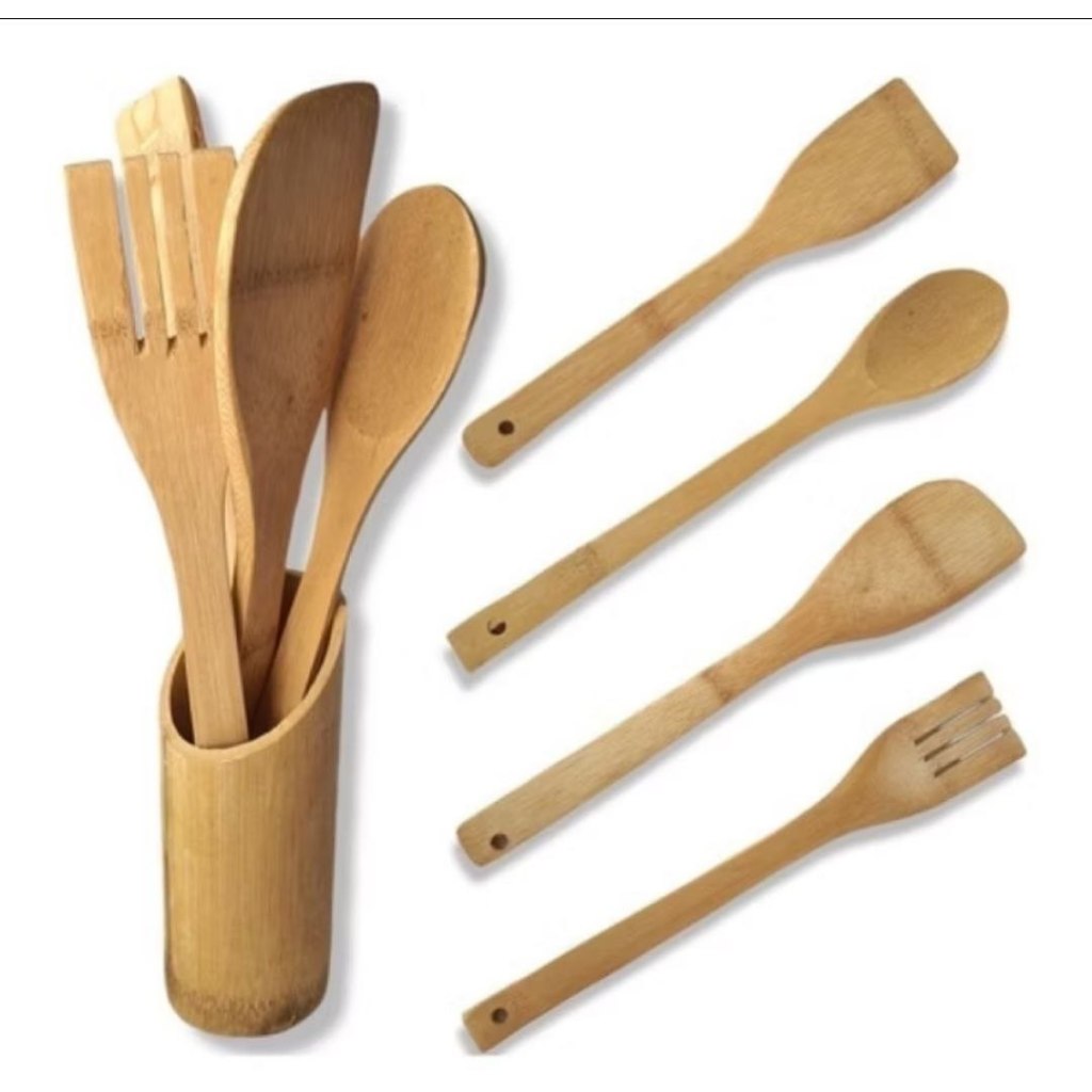 kit-colher-de-pau-utens-lios-em-bambu-5-pe-as-anti-fungos-cozinha