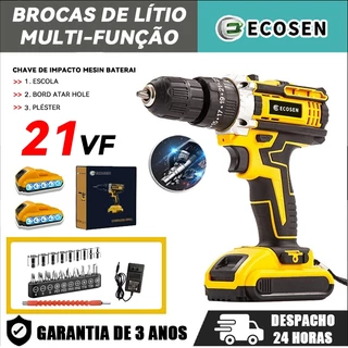 Furadeira de Impacto à Bateria 21V -Recarregável- com duas baterias de lítio