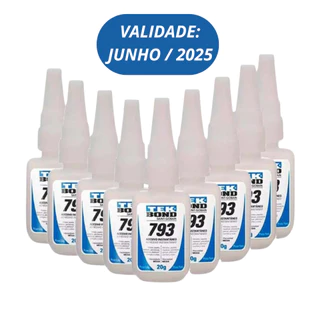 Kit 10 Unidades Cola Instantânea TekBond 793 20g Acrigel Postiça