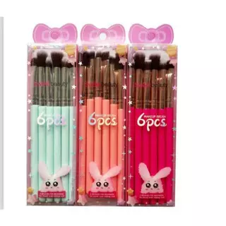 Kit com 6 Pincéis de Maquiagem - Sweet Beauty
