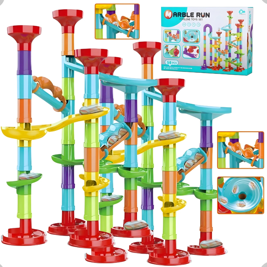 Pista Bolinhas Gude Blocos Montar Labirinto com 100 peças Infância de ...