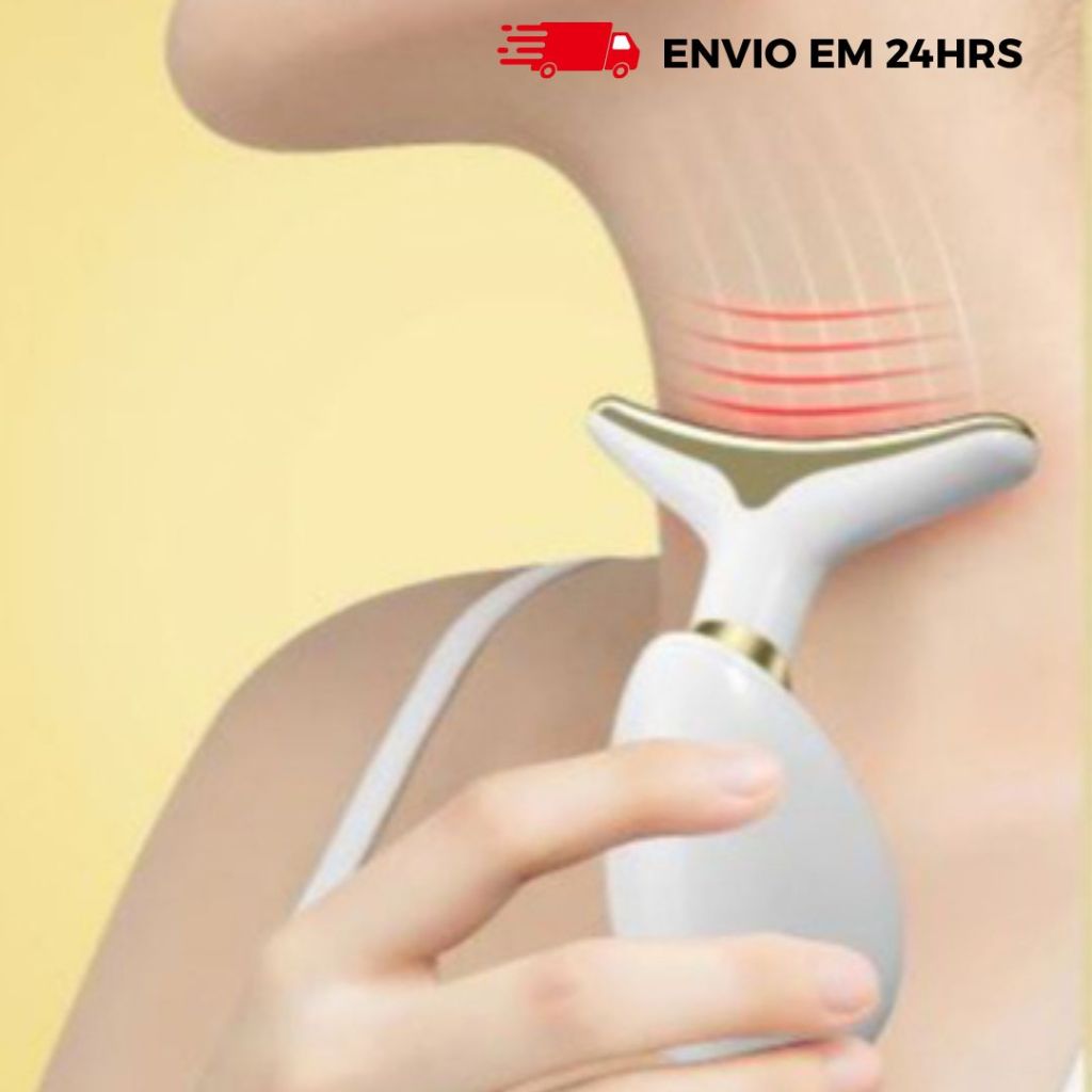 Massageador Facial Golfinho para Tratamento Papada Anti-idade Efeito Lifting Do Pescoço
