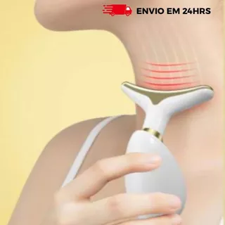 Massageador Facial Golfinho para Tratamento Papada Anti-idade Efeito Lifting Do Pescoço