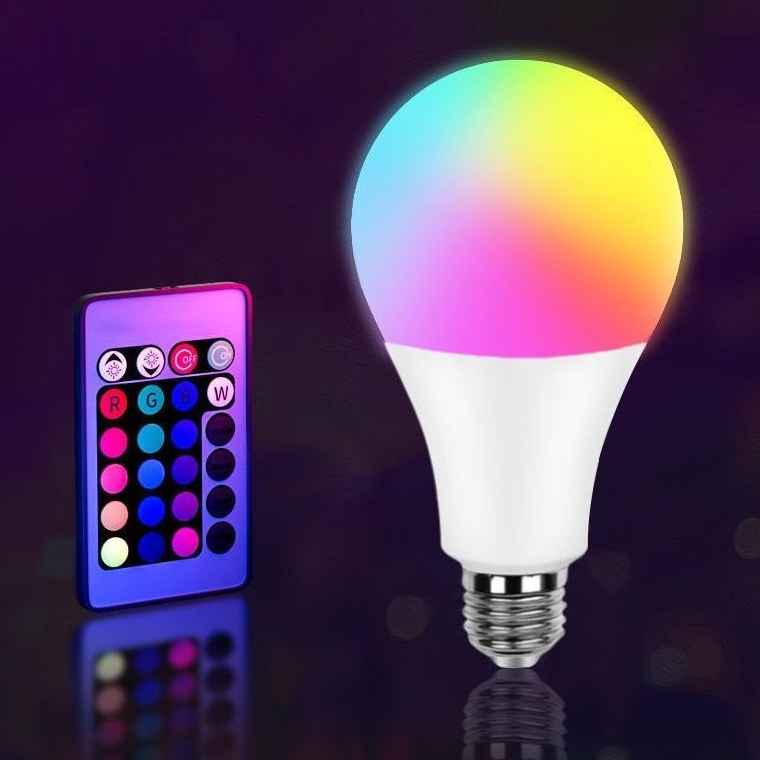 Lâmpada Bulbo LED Rgb 7w E27 Luz Colorida 16 Cores Bivolt | Shopee Brasil