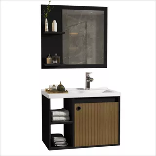 Kit Montagem Armario Gabinete Espelho Cuba Banheiro