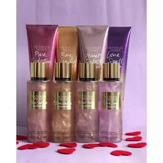 Kit Shimmer Victoria's Secret Kit Creme Hidratante 236ml + Body Splash Corporal 250ml Glitter Brilho
