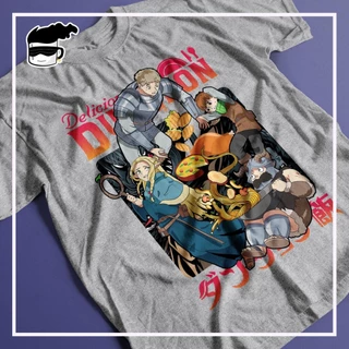 Camiseta Dungeon Meshi Marcille Laios Chilchuck Senshi Unissex Camisa Anime Cinza