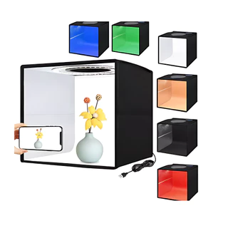 Mini Estúdio Softbox Portátil Cabine Fotografica Com Iluminação Luz De Led Usb