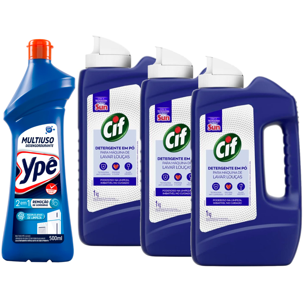 Kit Cif - Detergente Para Lava-louças Pó 1 Kg + 1