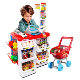 Mercadinho Infantil Caixa Registradora e Carrinho 48 peças em Oferta na Shopee