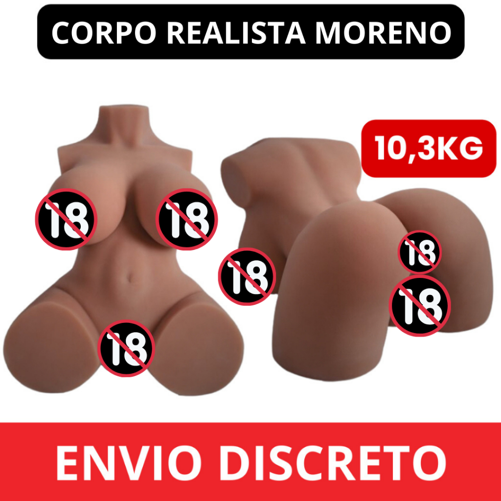 Masturbador Formato Corpo Feminino Morena Negra Cyberskin Vagina Ânus Seios  Penetráveis | Shopee Brasil