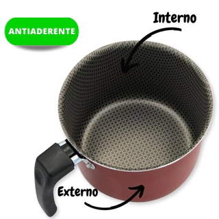 Fervedor Leiteira Canecão antiaderente 1, 5 litros Enjoy 14cm - Vermelho leite agua ovos