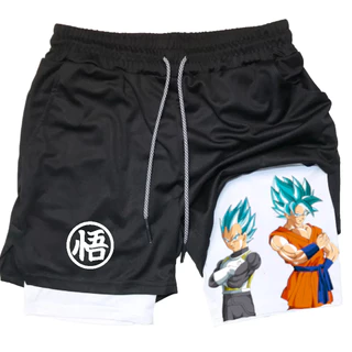 Short de Compressão 2 em 1 para Academia Anime Dragon Ball