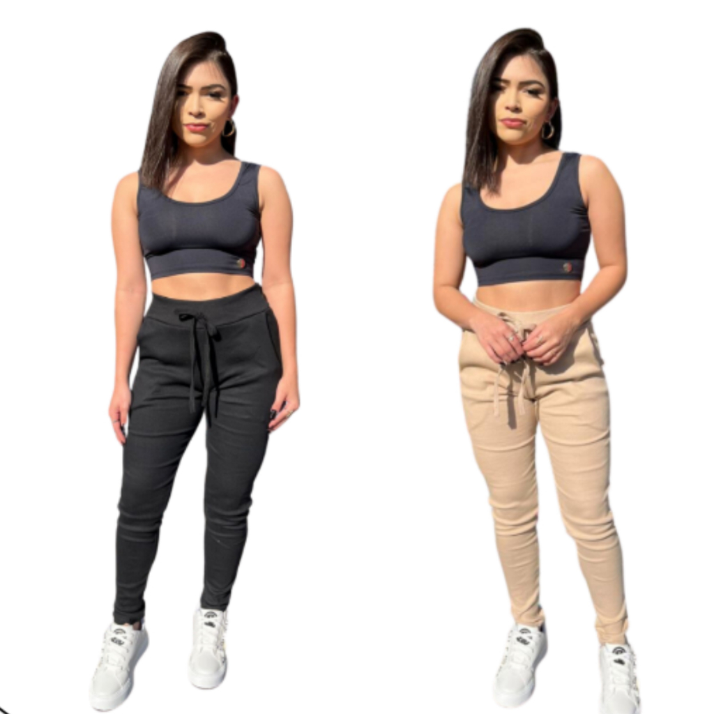 Academia CalÃ§a Ribana Canelada Feminina CalÃ§as Ribana CalÃ§a