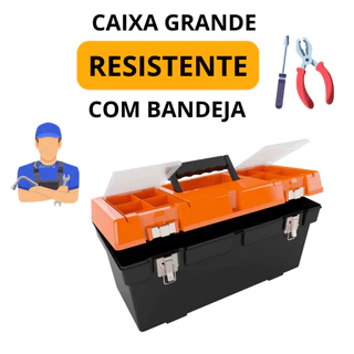 caixa de ferramentas maleta grande reforçada resistente cargo 19.5 fecho metal para encandor eletrecista
