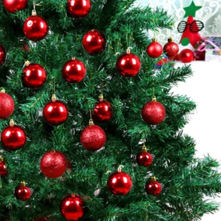 Kit Com 6 Bolinhas Brilhante Para Árvore De Natal- 3cm